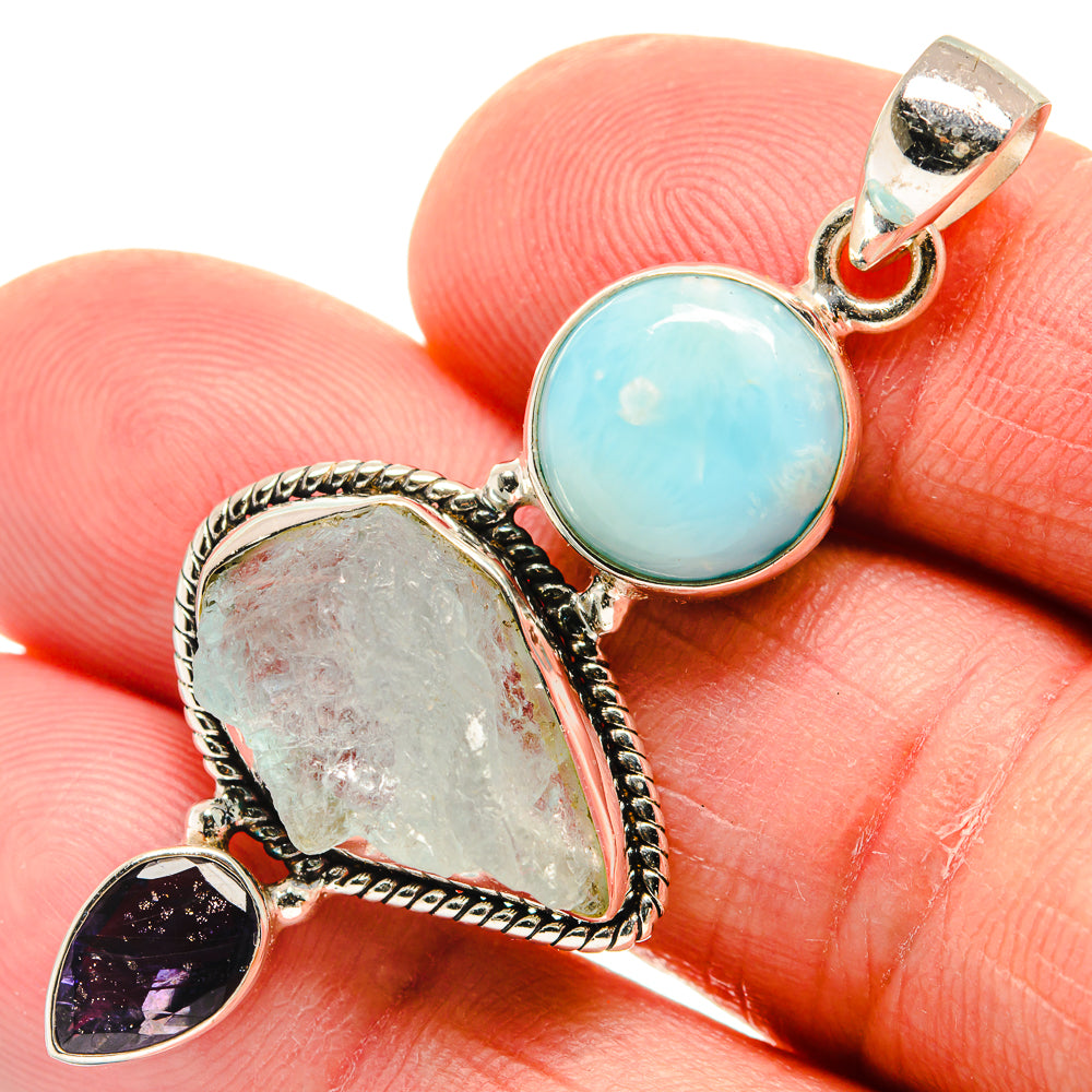 Aquamarine Pendants handcrafted by Ana Silver Co - PD23213