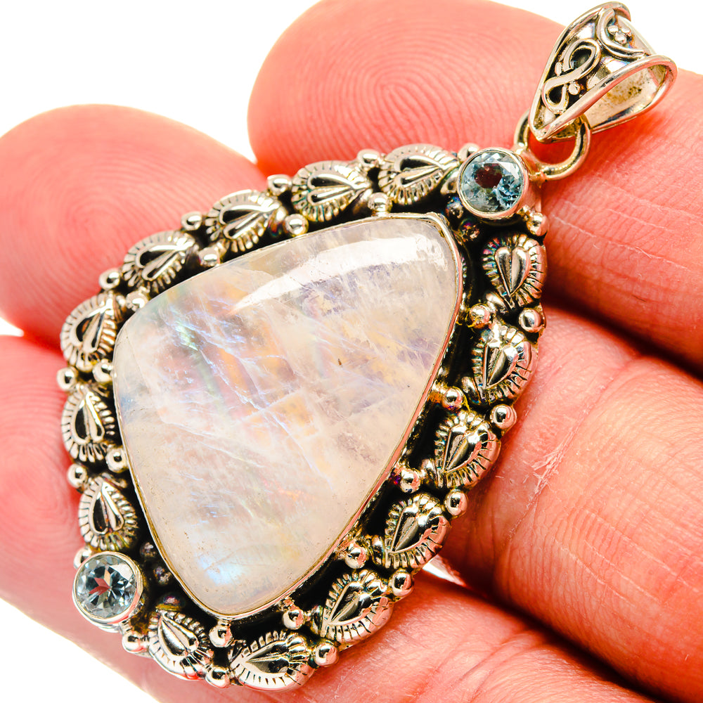 Rainbow Moonstone Pendants handcrafted by Ana Silver Co - PD23220