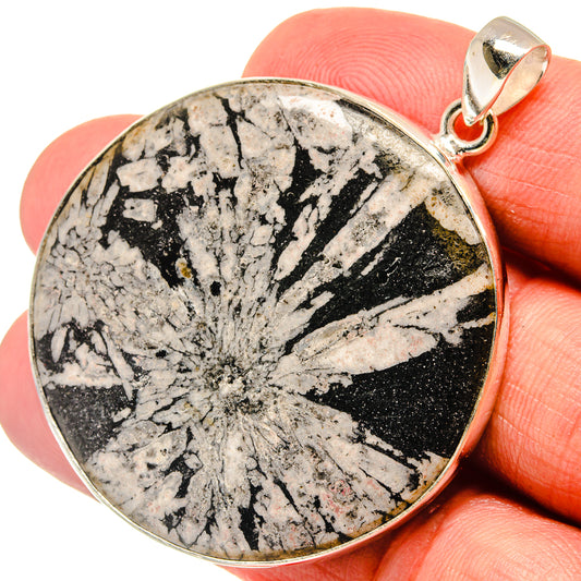 Chrysanthemum Stone Pendants handcrafted by Ana Silver Co - PD23244