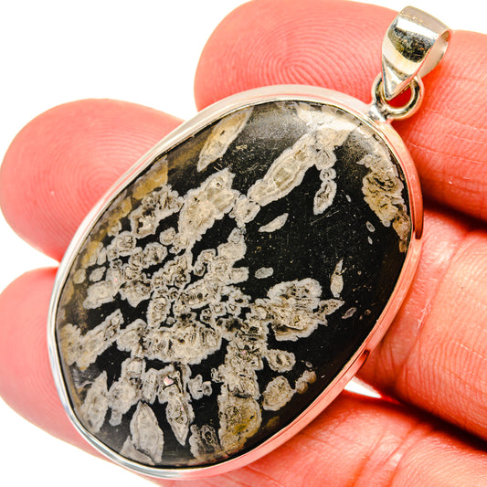 Chrysanthemum Stone Pendants handcrafted by Ana Silver Co - PD23246