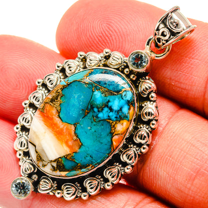 Spiny Oyster Turquoise Pendants handcrafted by Ana Silver Co - PD23254