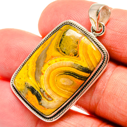 Bumble Bee Jasper Pendants handcrafted by Ana Silver Co - PD23256