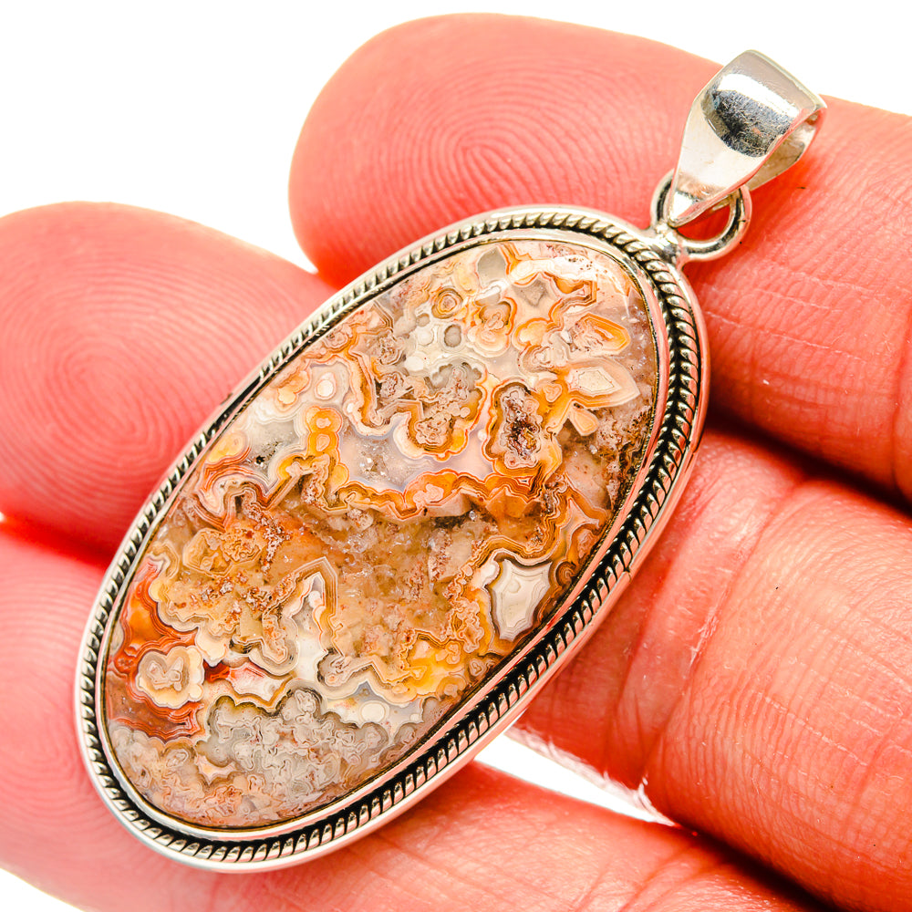 Laguna Lace Agate Pendants handcrafted by Ana Silver Co - PD23258