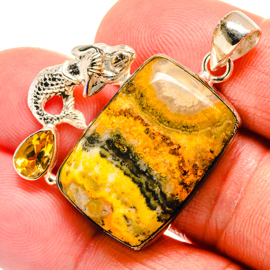 Bumble Bee Jasper Pendants handcrafted by Ana Silver Co - PD23265