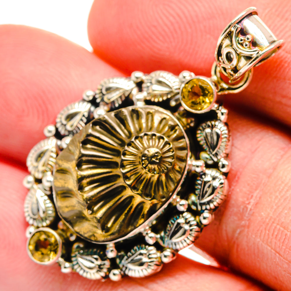 Pyrite Fossil Pendants handcrafted by Ana Silver Co - PD23268