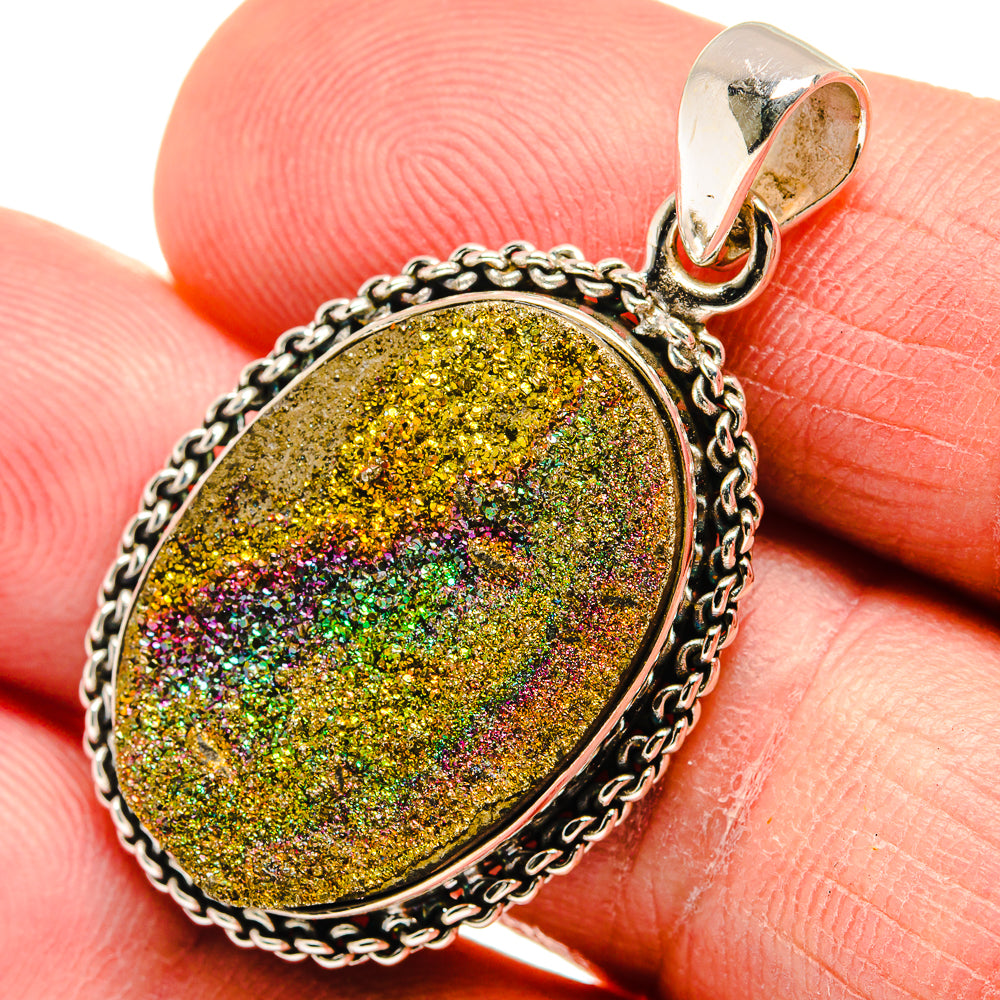 Spectro Pyrite Fossil Pendants handcrafted by Ana Silver Co - PD23269