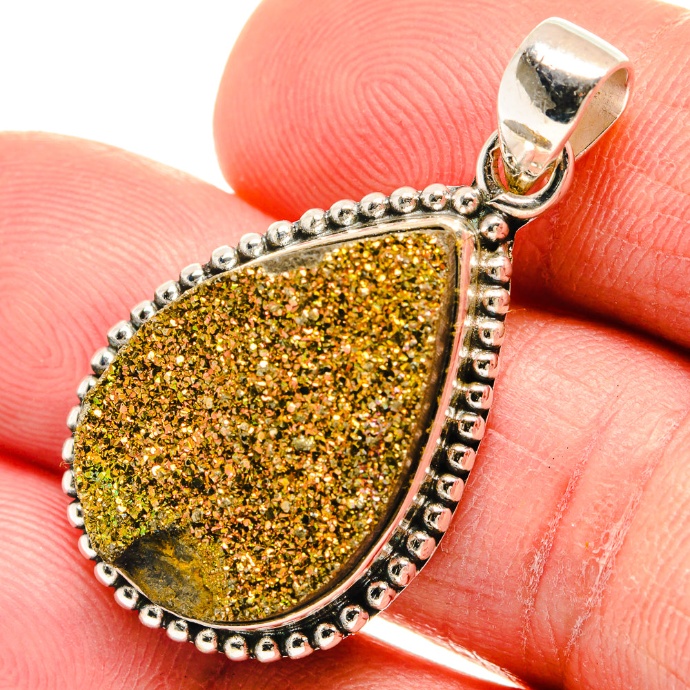 Spectro Pyrite Fossil Pendants handcrafted by Ana Silver Co - PD23271