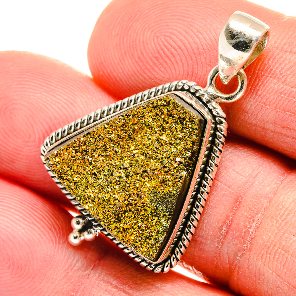 Spectro Pyrite Fossil Pendants handcrafted by Ana Silver Co - PD23272