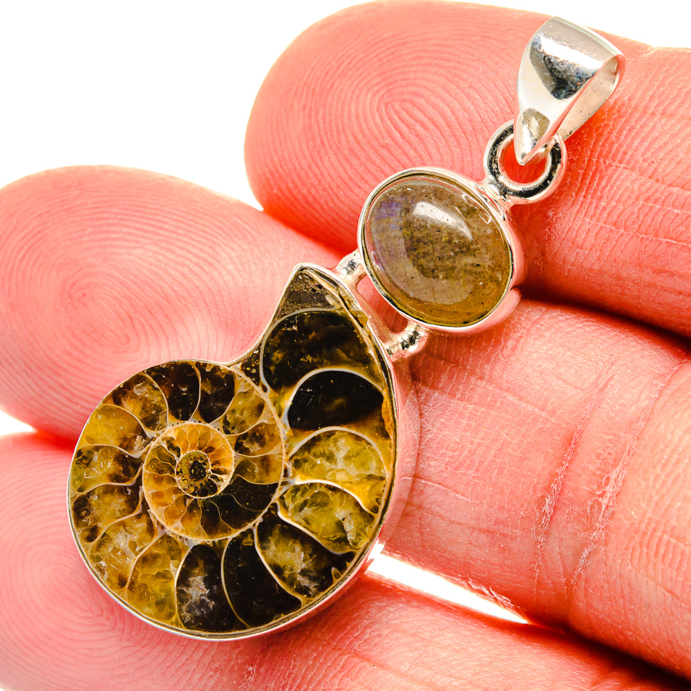 Ammonite Fossil Pendants handcrafted by Ana Silver Co - PD23284