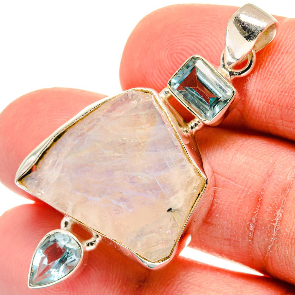 Rainbow Moonstone Pendants handcrafted by Ana Silver Co - PD23317