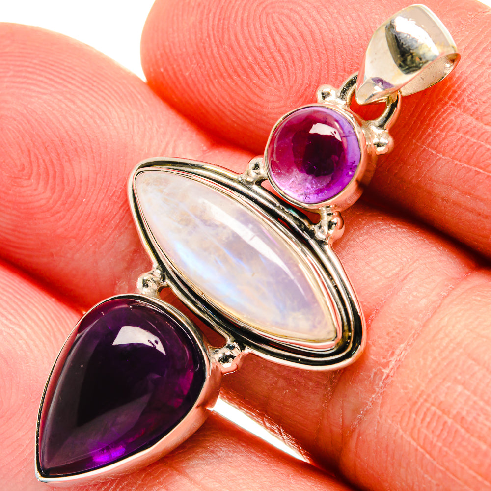 Rainbow Moonstone Pendants handcrafted by Ana Silver Co - PD23338