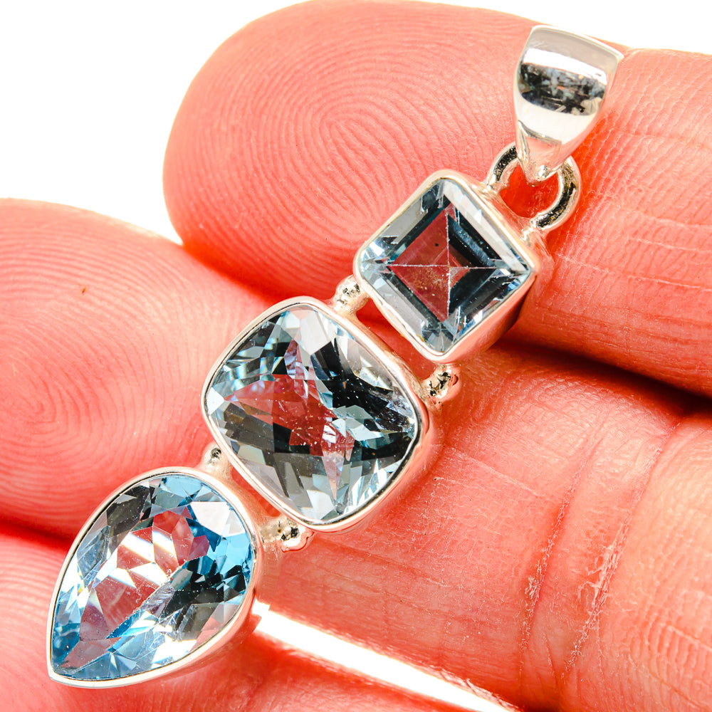 Blue Topaz Pendants handcrafted by Ana Silver Co - PD23342