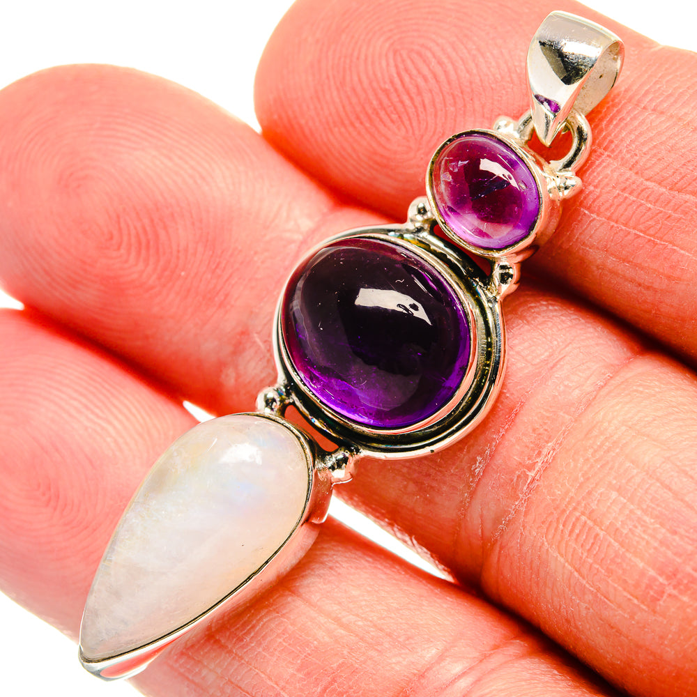 Rainbow Moonstone Pendants handcrafted by Ana Silver Co - PD23344