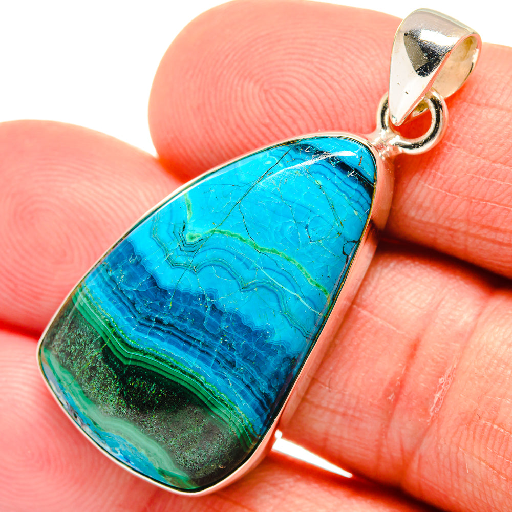 Malachite In Chrysocolla Pendants handcrafted by Ana Silver Co - PD23375