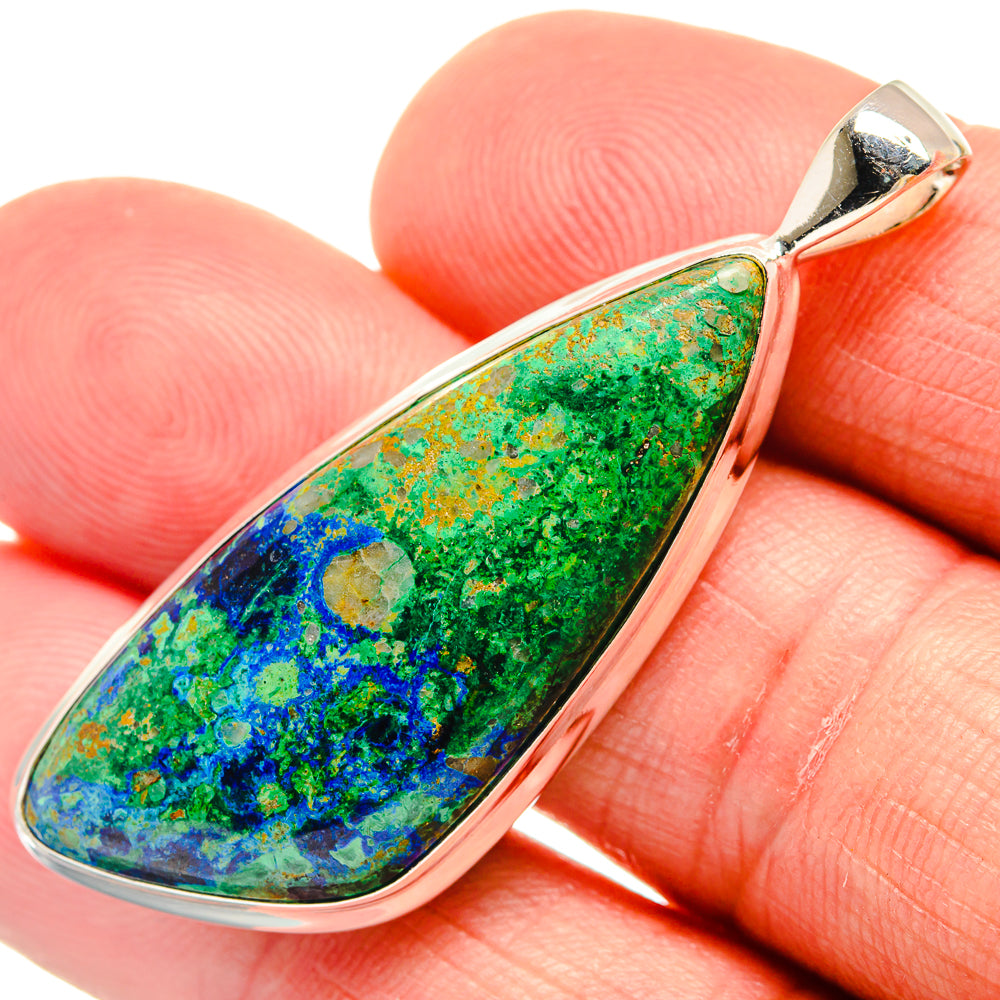 Azurite Malachite Pendants handcrafted by Ana Silver Co - PD23385