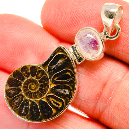 Ammonite Fossil Pendants handcrafted by Ana Silver Co - PD23392