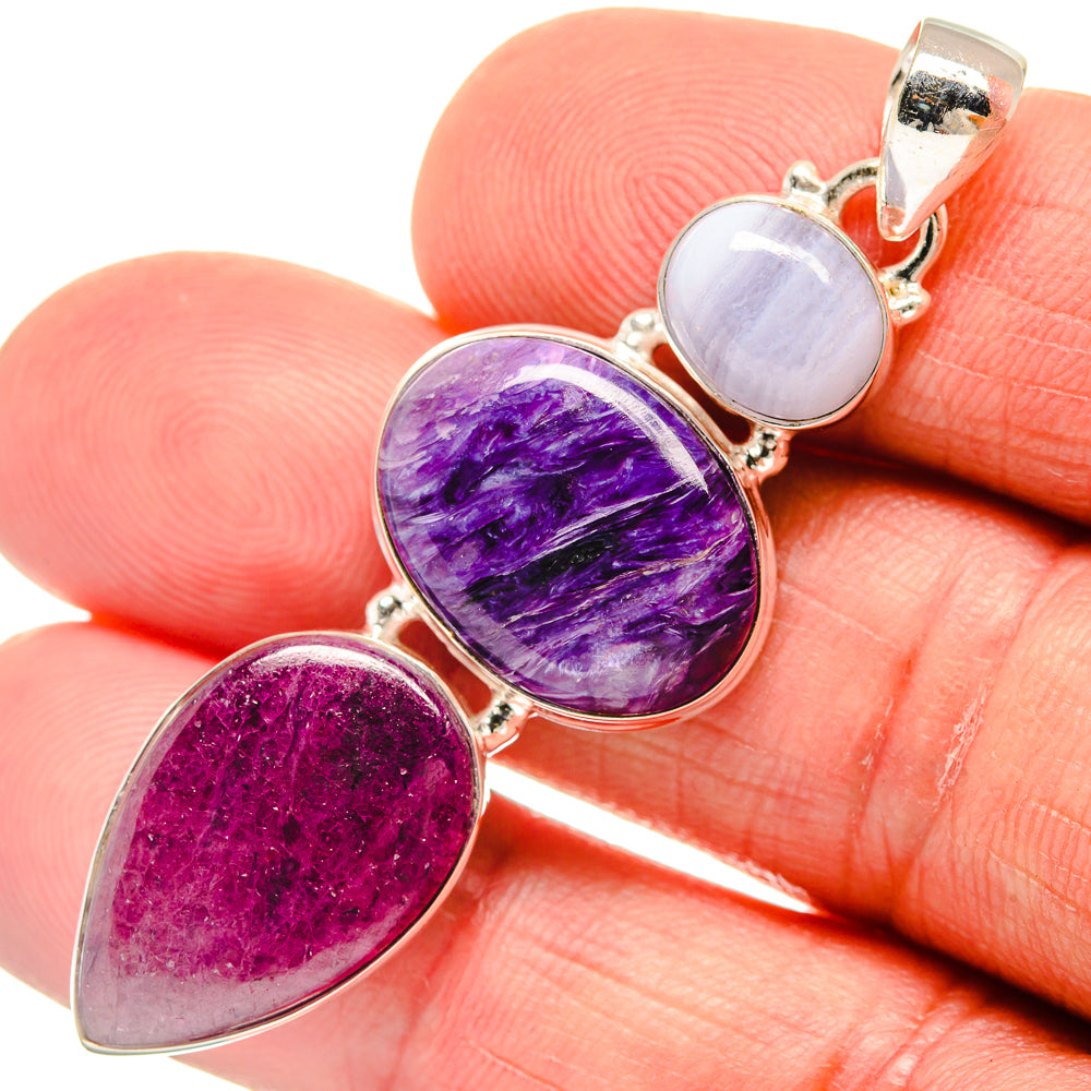 Charoite Pendants handcrafted by Ana Silver Co - PD23400
