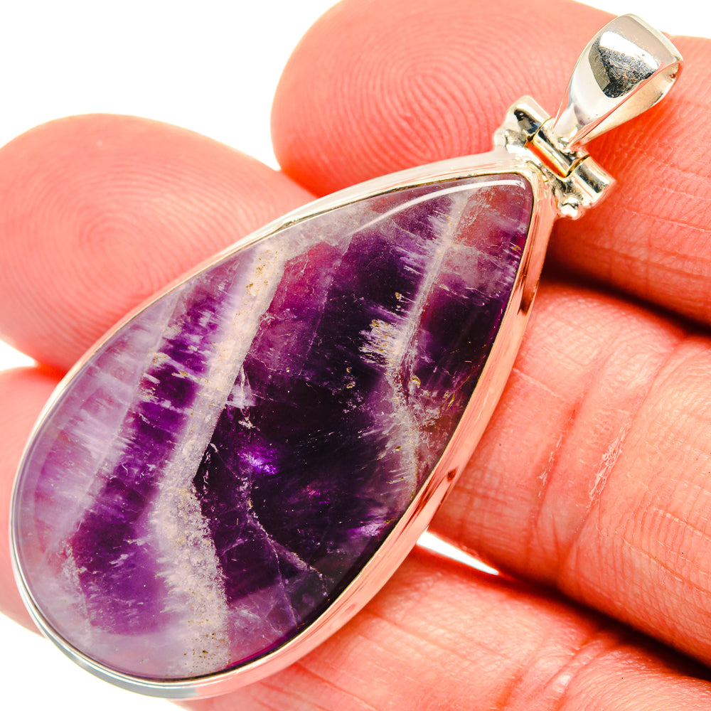 Chevron Amethyst Pendants handcrafted by Ana Silver Co - PD23443