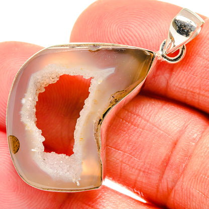 White Geode Slice Pendants handcrafted by Ana Silver Co - PD23465