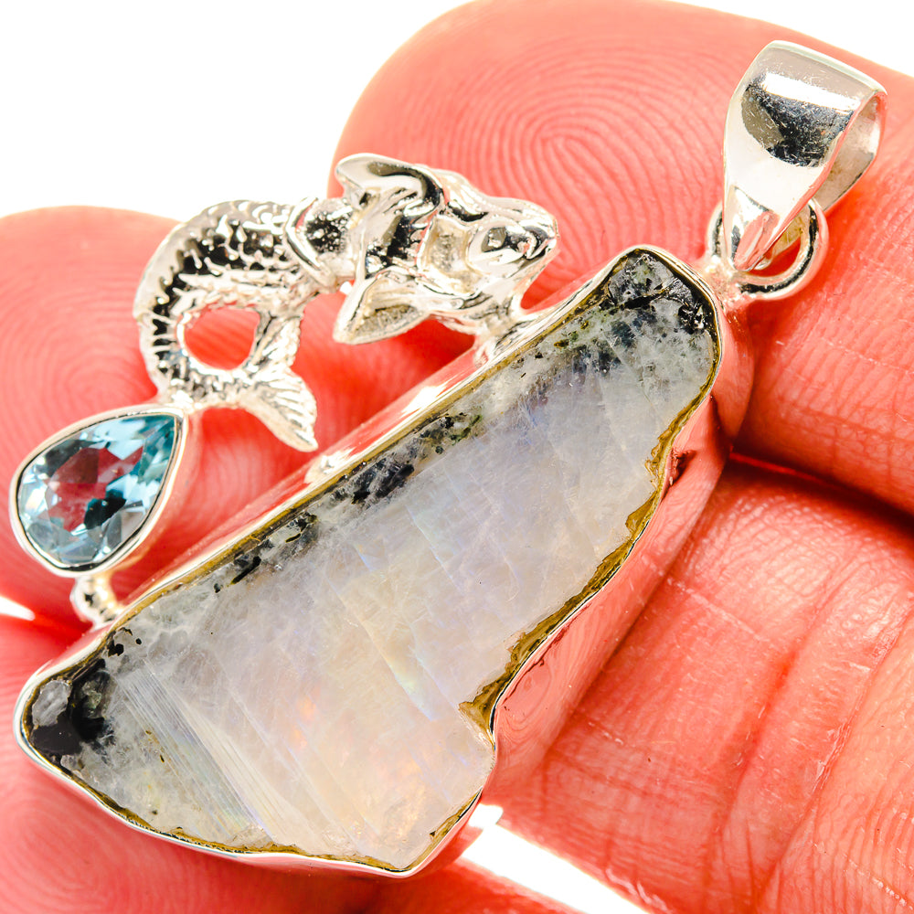 Rainbow Moonstone Pendants handcrafted by Ana Silver Co - PD23466