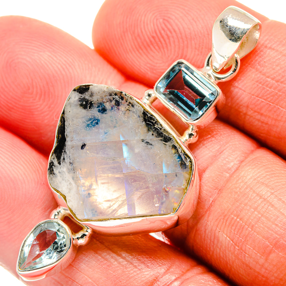 Rainbow Moonstone Pendants handcrafted by Ana Silver Co - PD23468