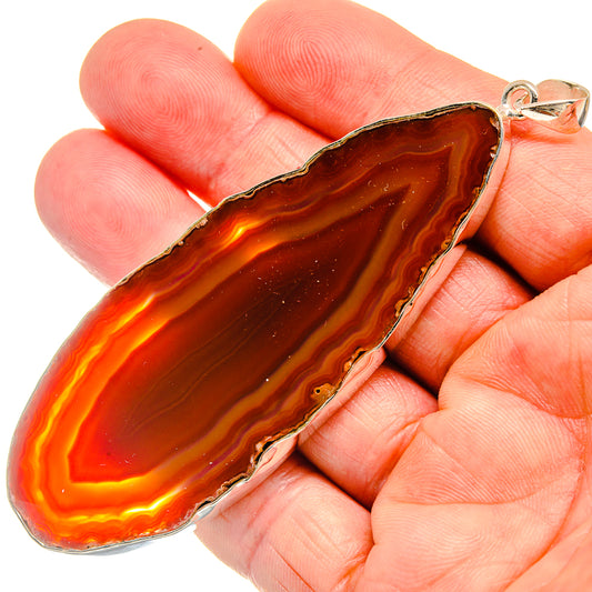 Red Botswana Agate Pendants handcrafted by Ana Silver Co - PD23492
