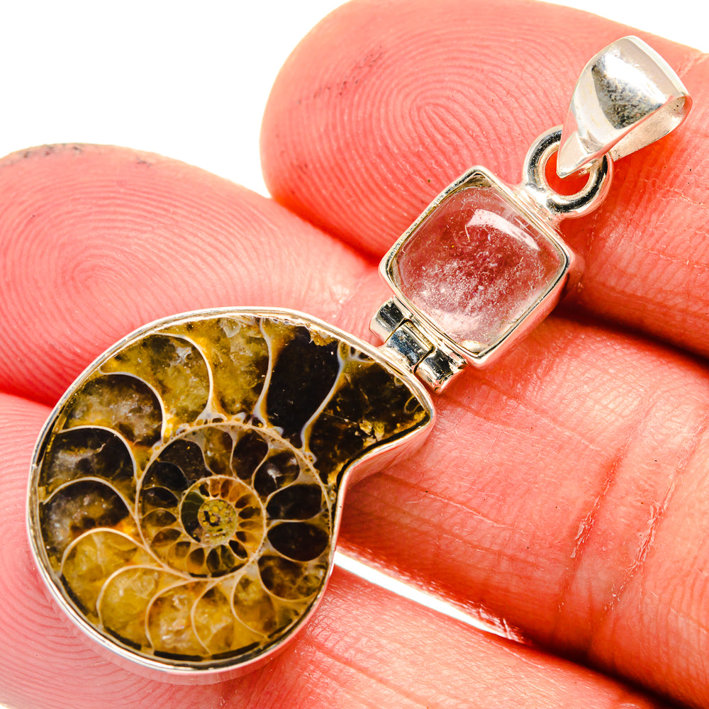 Ammonite Fossil Pendants handcrafted by Ana Silver Co - PD23513