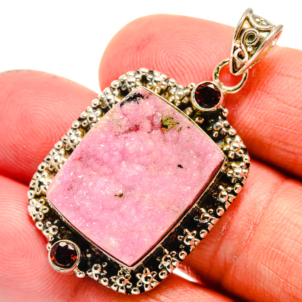 Cobalto Calcite Druzy Pendants handcrafted by Ana Silver Co - PD23518