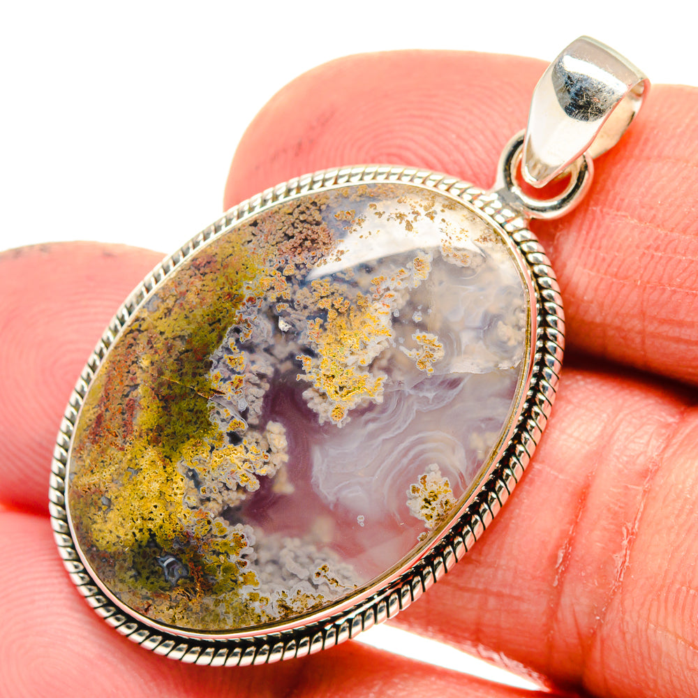 Plume Agate Pendants handcrafted by Ana Silver Co - PD23549