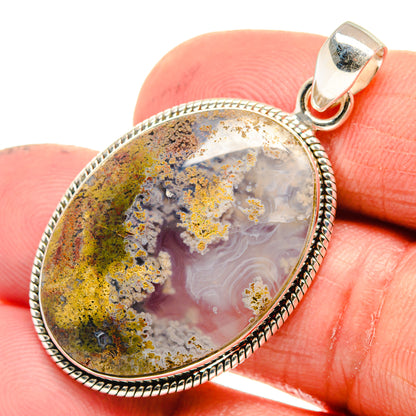 Plume Agate Pendants handcrafted by Ana Silver Co - PD23549
