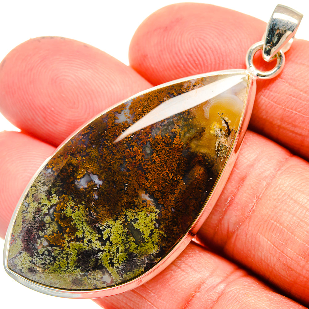 Plume Agate Pendants handcrafted by Ana Silver Co - PD23553