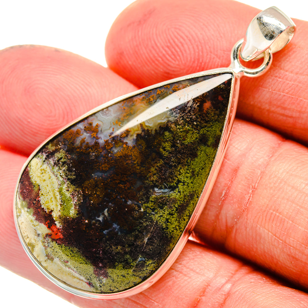 Plume Agate Pendants handcrafted by Ana Silver Co - PD23554