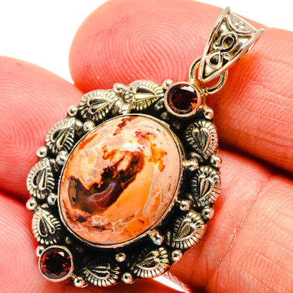 Mexican Fire Opal Pendants handcrafted by Ana Silver Co - PD23561
