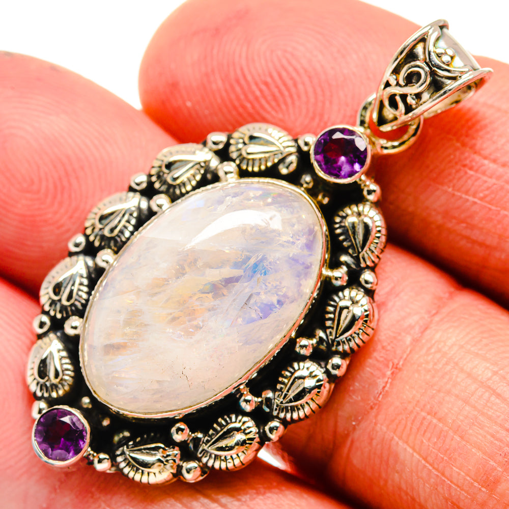 Rainbow Moonstone Pendants handcrafted by Ana Silver Co - PD23562