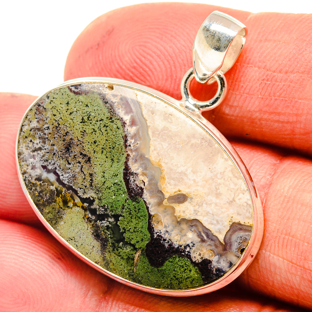 Plume Agate Pendants handcrafted by Ana Silver Co - PD23566