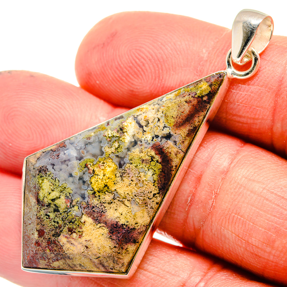 Plume Agate Pendants handcrafted by Ana Silver Co - PD23567