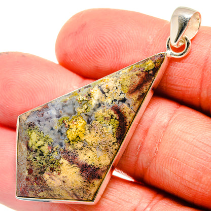 Plume Agate Pendants handcrafted by Ana Silver Co - PD23567