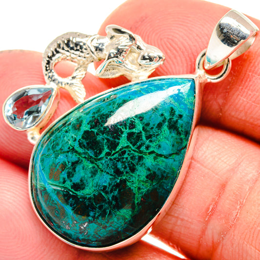 Chrysocolla Pendants handcrafted by Ana Silver Co - PD23589
