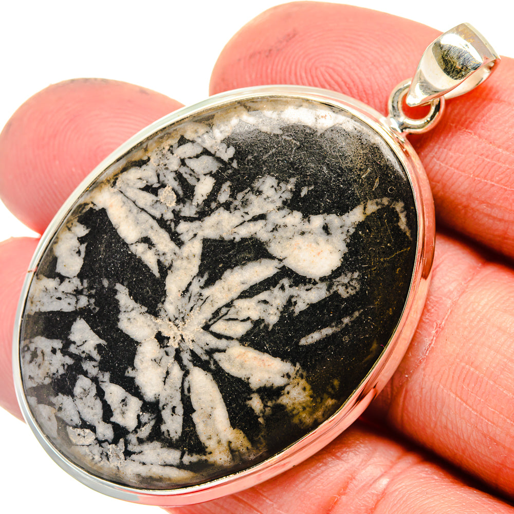 Chrysanthemum Stone Pendants handcrafted by Ana Silver Co - PD23592