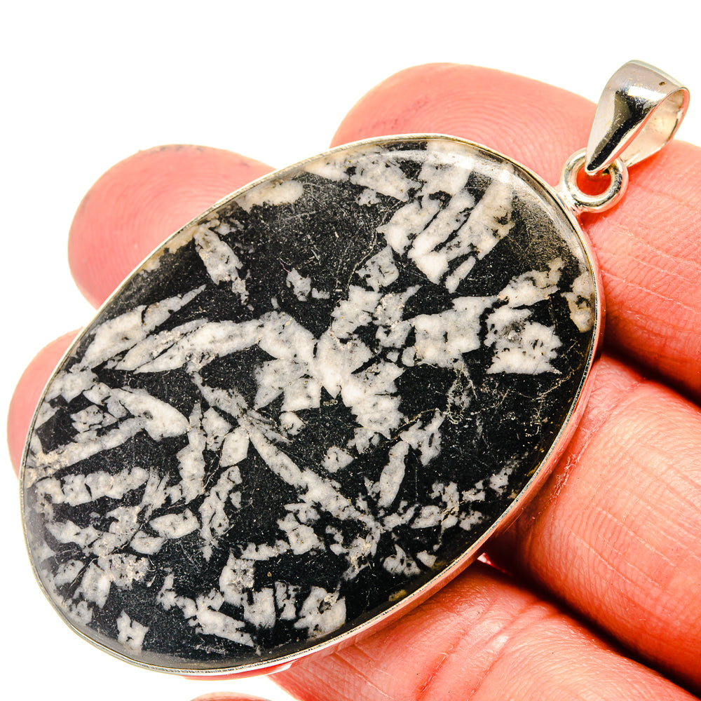 Chrysanthemum Stone Pendants handcrafted by Ana Silver Co - PD23595