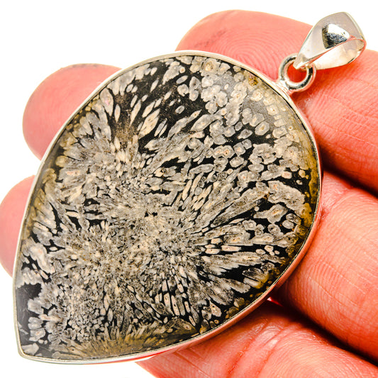 Chrysanthemum Stone Pendants handcrafted by Ana Silver Co - PD23599