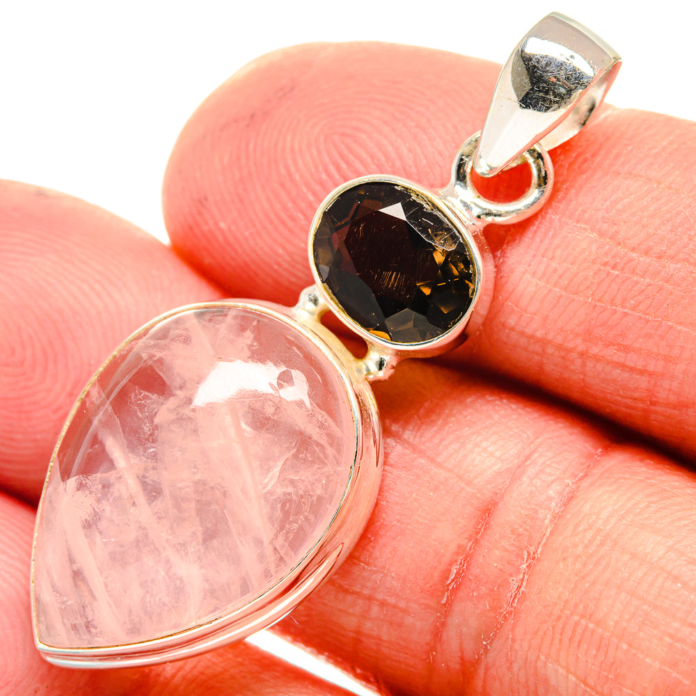 Rose Quartz Pendants handcrafted by Ana Silver Co - PD23610