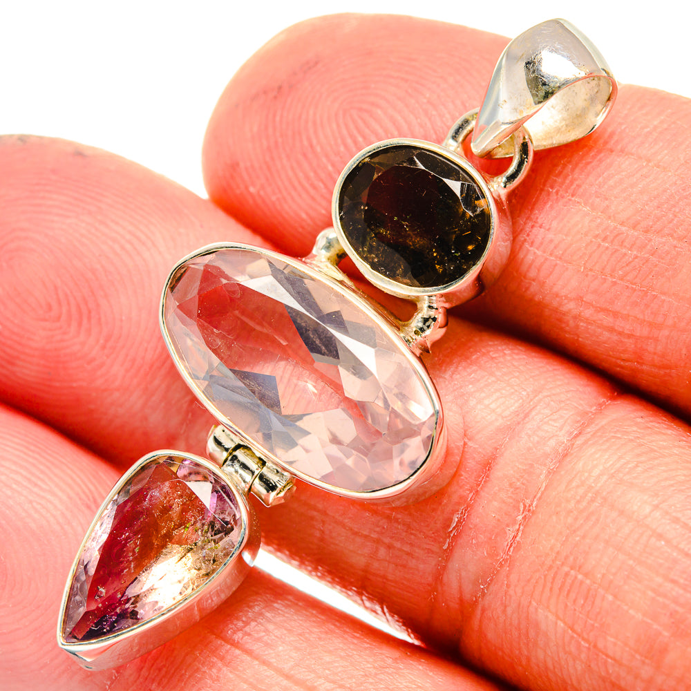 Rose Quartz Pendants handcrafted by Ana Silver Co - PD23611