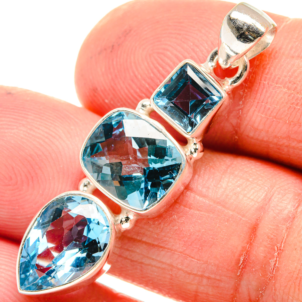 Blue Topaz Pendants handcrafted by Ana Silver Co - PD23615