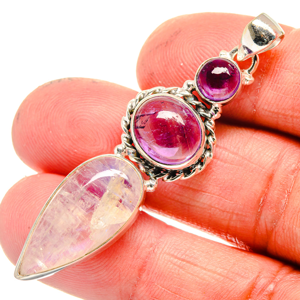Rainbow Moonstone Pendants handcrafted by Ana Silver Co - PD23618