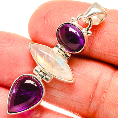 Rainbow Moonstone Pendants handcrafted by Ana Silver Co - PD23620