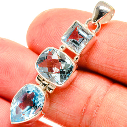 Blue Topaz Pendants handcrafted by Ana Silver Co - PD23621