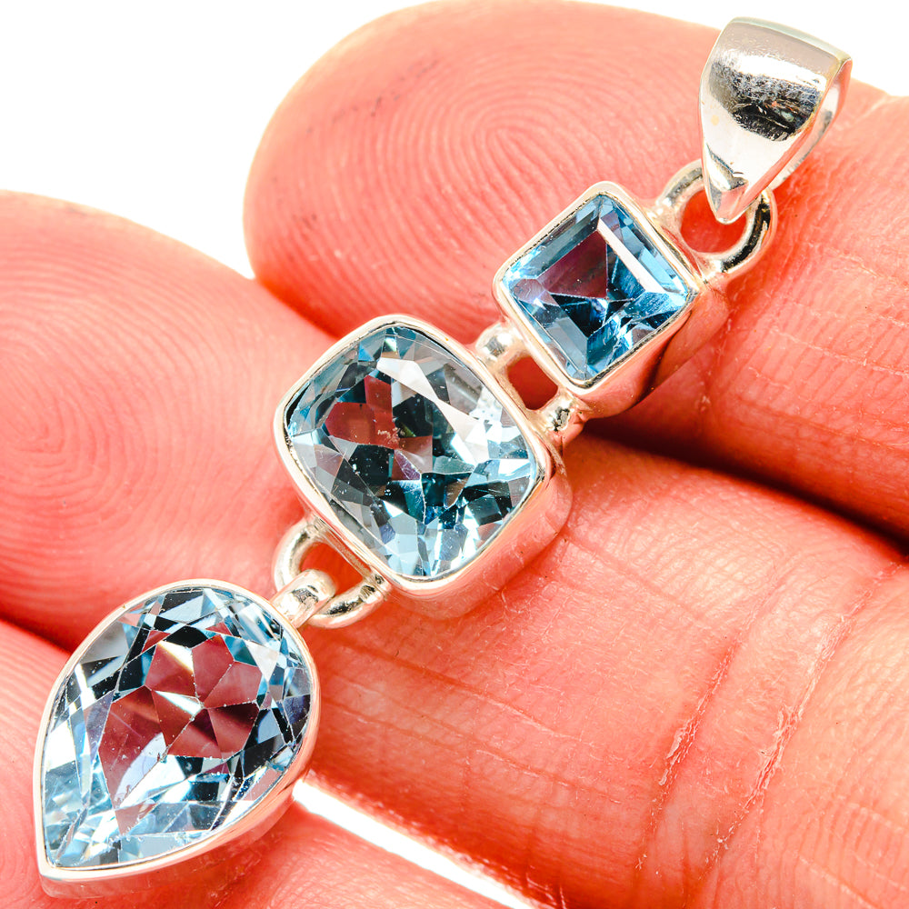 Blue Topaz Pendants handcrafted by Ana Silver Co - PD23624