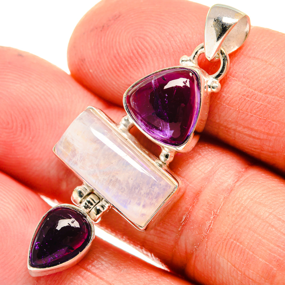 Rainbow Moonstone Pendants handcrafted by Ana Silver Co - PD23629