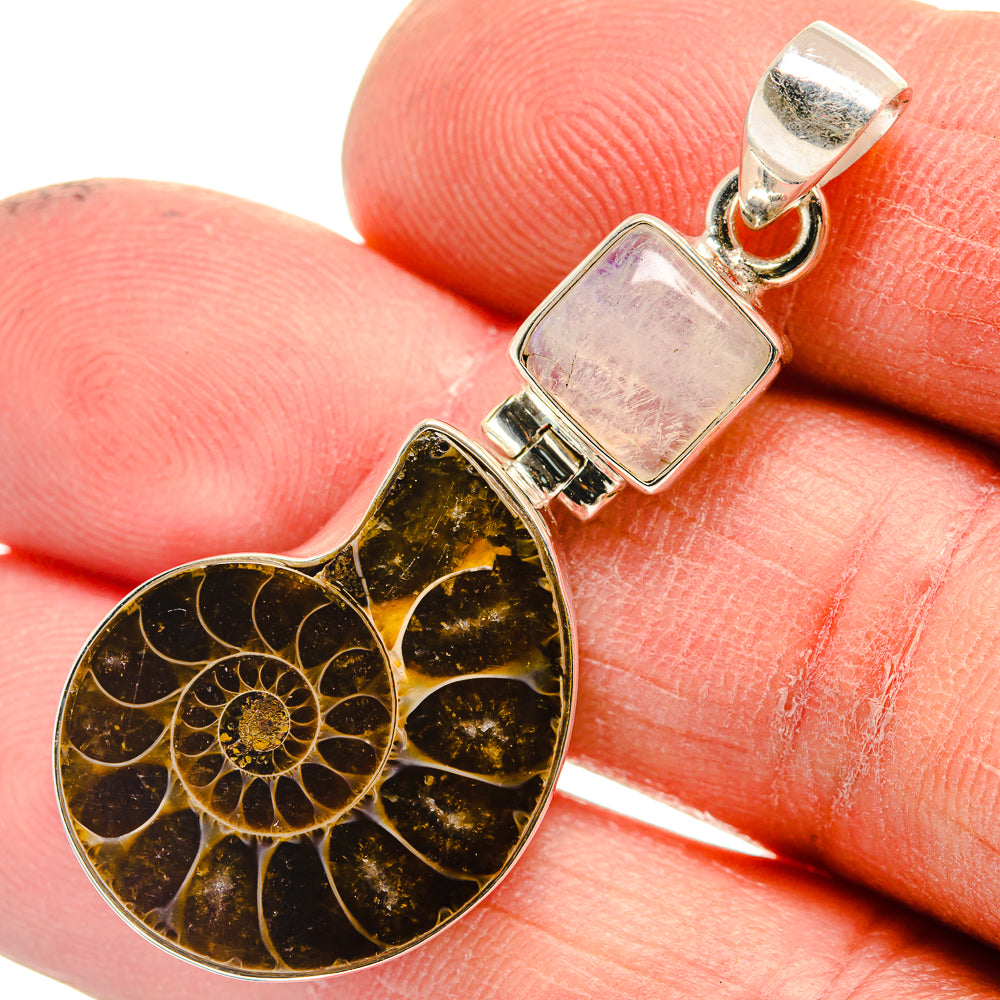 Ammonite Fossil Pendants handcrafted by Ana Silver Co - PD23711